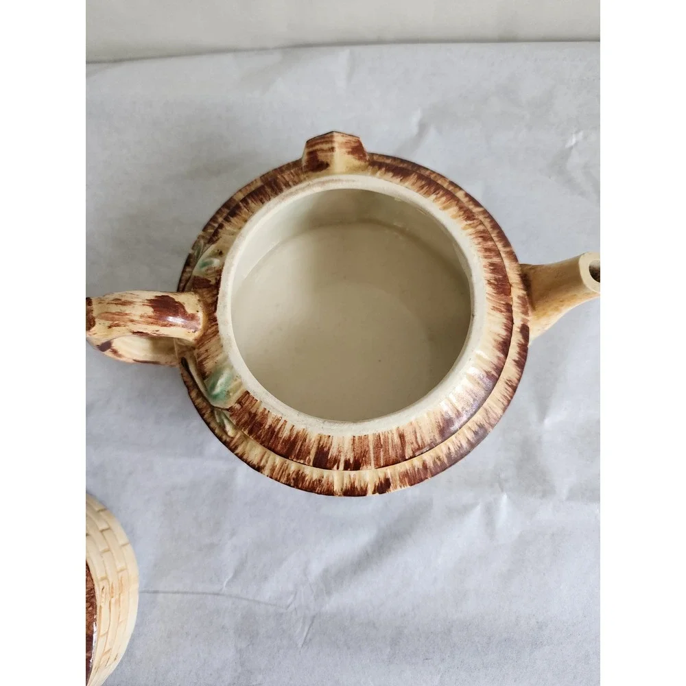 Vintage Ceramic Tea for One Set Stackable Cottage Lighthouse Teapot Creamer Lid